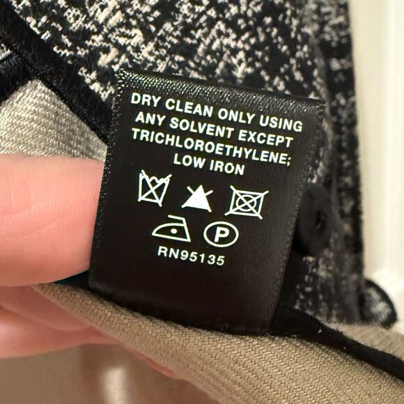 Lafayette 148 New York Black White Cotton Linen Blend Cuffed Jacket 12 Career - Picture 8 of 8